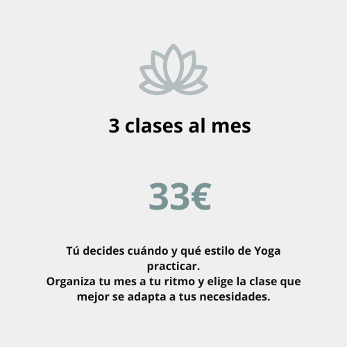 3 clases al mes Cuota 3 clases al mes